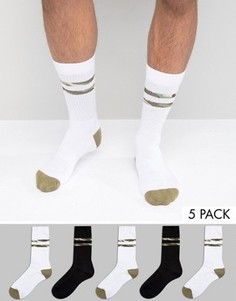 Набор из 5 пар носков в спортивном стиле с камуфляжными полосками ASOS - Мульти