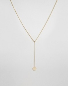 Длинное ожерелье с подвеской-диском Pieces Margit - Золотой