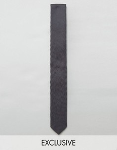 Узкий вязаный галстук Heart & Dagger - Серый