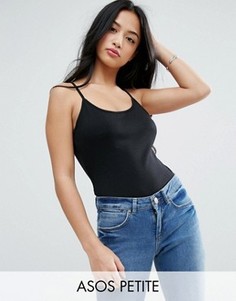 Боди с овальным вырезом ASOS PETITE - Черный