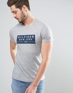 Серая меланжевая футболка стандартного кроя с логотипом Tommy Hilfiger - Серый