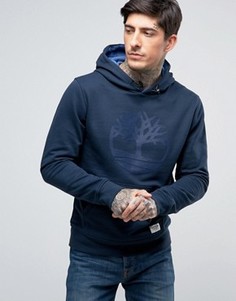 Худи узкого кроя темно-синего цвета Timberland Plastisol - Темно-синий