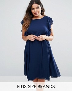Платье с оборками Lovedrobe - Темно-синий