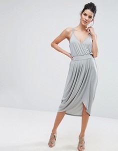 Платье на бретельках с запахом Vero Moda - Синий