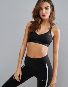 Спортивный бюстгальтер с перекрестами на спине Puma - Черный