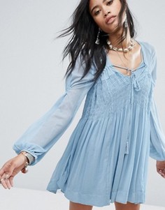 Свободное платье мини Free People Lini - Синий