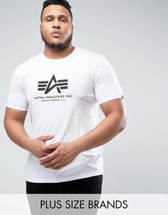 Белая футболка классического кроя с логотипом Alpha Industries PLUS - Белый