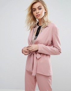 Блейзер с поясом Fashion Union - Розовый