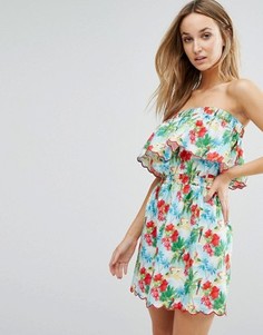 Пляжное платье-бандо с принтом Floozie Ibiza - Мульти
