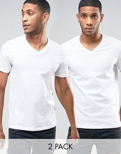 2 белых футболки с V-образным вырезом Levis - Белый