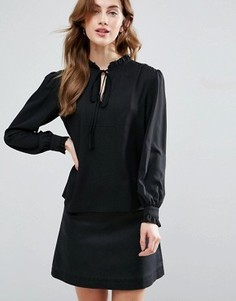 Блузка с длинными рукавами и завязкой Traffic People - Черный