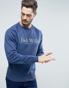 Насыщенно-синий свитшот с логотипом Jack Wills Blackwell - Синий