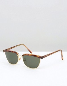 Солнцезащитные очки в черепаховой оправе в стиле ретро Reclaimed Vintage - Коричневый