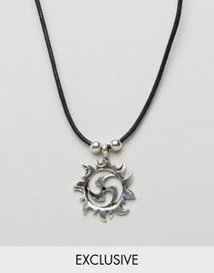 Ожерелье с подвеской в виде солнца Reclaimed Vintage Inspired - Серебряный