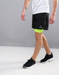 Черные беговые шорты 2-в-1 Reebok BK7347 - Черный