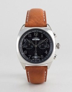 Часы со светло-коричневым кожаным ремешком Vivienne Westwood VV176BKTN - Рыжий