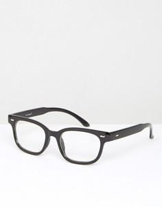 Черные прямоугольные очки с прозрачными стеклами AJ Morgan - Черный
