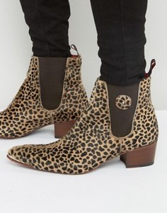 Леопардовые ботинки челси с ворсом Jeffery West Sylvian - Рыжий