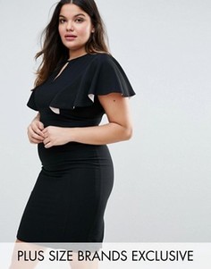 Платье-футляр с рукавами в стиле кейпа Coast Plus Claudia - Черный