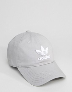Серая кепка с логотипом-трилистником adidas Originals BK7282 - Серый