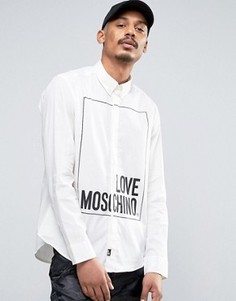 Рубашка с принтом логотипа Love Moschino - Белый