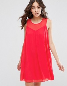 Цельнокройное платье с лифом сердечком BCBG - Розовый