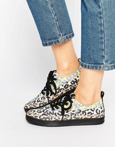 Кроссовки с леопардовым принтом Love Moschino - Мульти