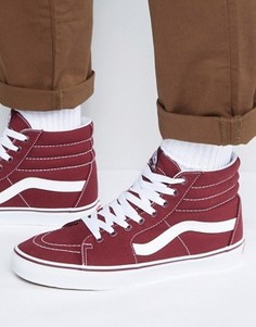 Высокие бордовые кроссовки Van SK8 VA38GEJX5 - Красный Vans