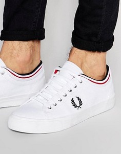 Холщовые кеды с контрастной окантовкой Fred Perry Kendrick - Белый