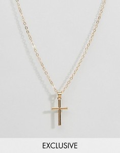 Ожерелье с подвеской-крестом Reclaimed Vintage Inspired - Золотой