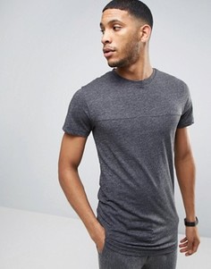 Удлиненная меланжевая футболка с асимметричным низом Bellfield - Серый