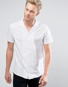 Белая узкая рубашка в клетку с короткими рукавами и отложным воротником HUGO by Hugo Boss Endo - Белый
