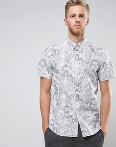 Белая рубашка с короткими рукавами и цветочным принтом PS by Paul Smith - Белый