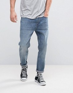 Выбеленные укороченные джинсы Rollas Stubs - Синий