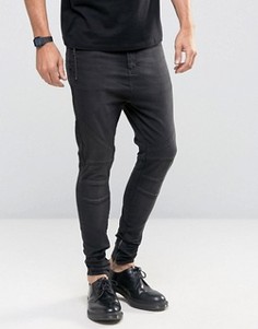 Черные джинсы скинни с заниженным шаговым швом Religion - Серый