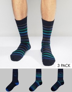 3 пары носков в полоску Pringle - Темно-синий