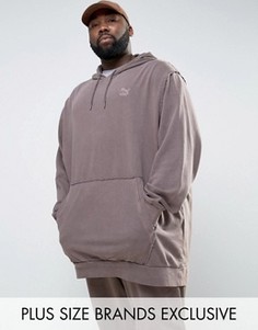 Oversize-худи коричневого цвета с состаренной отделкой Puma PLUS эксклюзивно для ASOS 57530602 - Коричневый