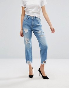 Рваные джинсы в винтажном стиле New Look - Синий