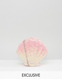 Эксклюзивная сумка через плечо в форме ракушки с блестками Skinnydip - Розовый