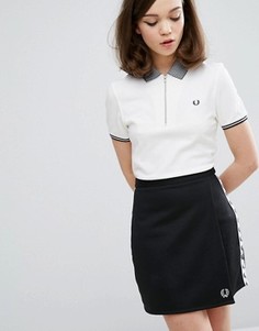 Футболка-поло с горловиной на молнии Fred Perry Authentic - Белый