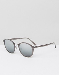 Круглые солнцезащитные очки-авиаторы с зеркальными стеклами Ray-Ban 0RB4242 - Серый