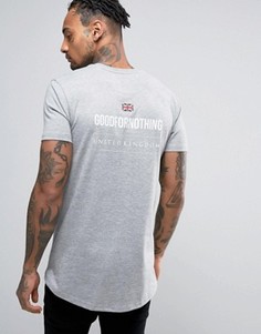 Серая футболка с принтом на спине Good For Nothing - Серый