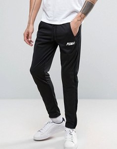 Суженные джоггеры с бархатной отделкой Puma - Черный