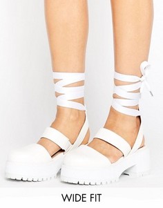 Туфли для широкой стопы на массивной подошве ASOS OBLONG - Белый