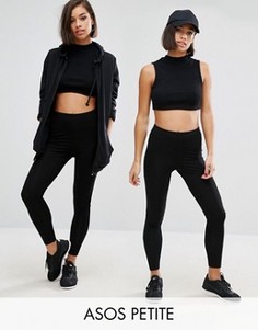 Комплект из 2 пар черных леггинсов с завышенной талией ASOS PETITE, скидка 10 - Черный