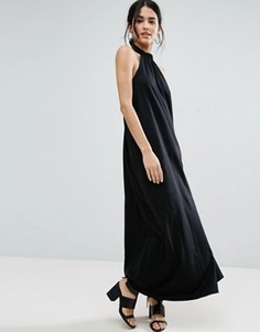 Свободное платье макси с халтером ASOS - Черный