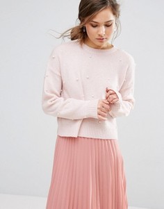 Джемпер с искусственным жемчугом New Look - Розовый