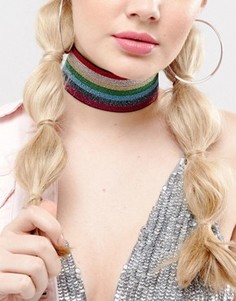 Блестящее разноцветное ожерелье-чокер ASOS - Мульти