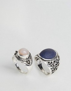 Массивные кольца с камнями Design B - Серебряный