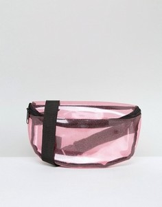 Прозрачная сумка-кошелек на пояс с блестками Missguided - Розовый